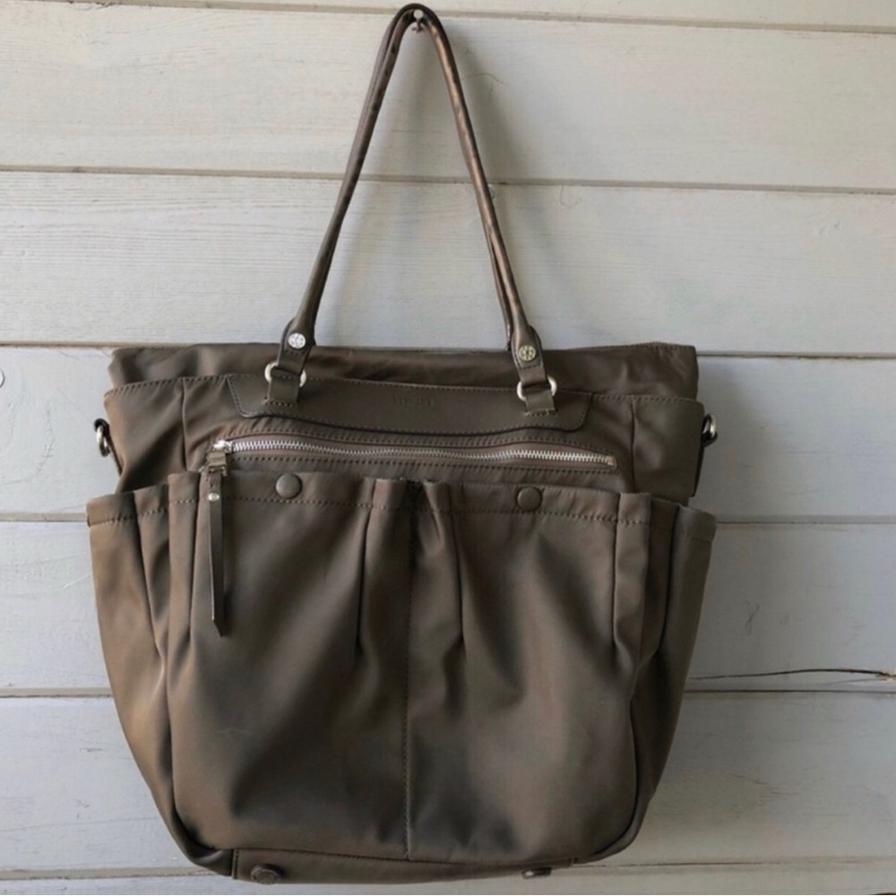 MZ Wallace Nylon Olive Tote Bag.